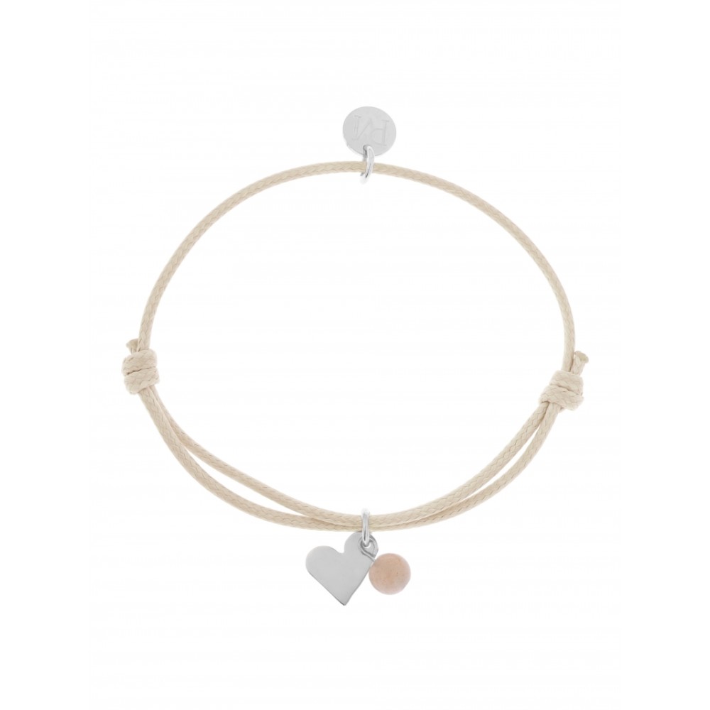 Armband Mea, Creme/ Mondstein