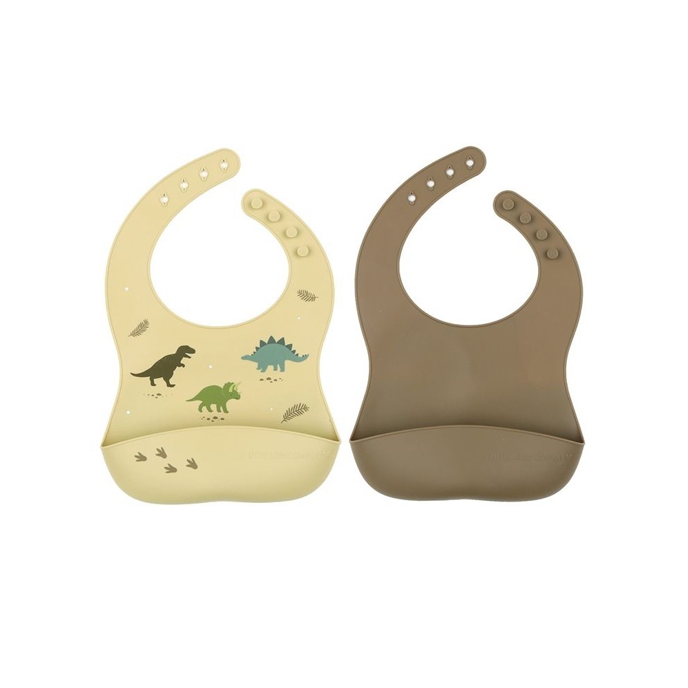 Silikon Esslätzchen 2er Pack, Dinosaurier