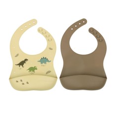 Silikon Esslätzchen 2er Pack, Dinosaurier