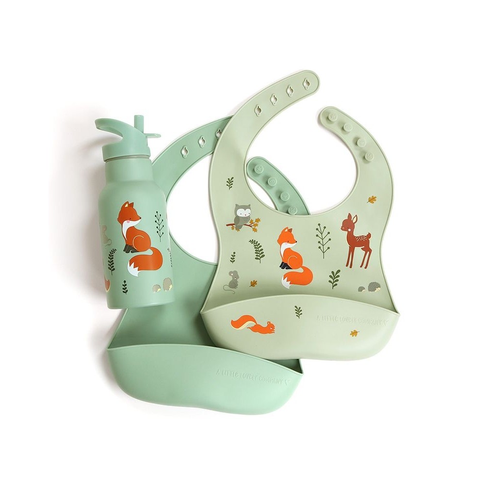 Silikon Esslätzchen 2er Pack, Waldfreunde