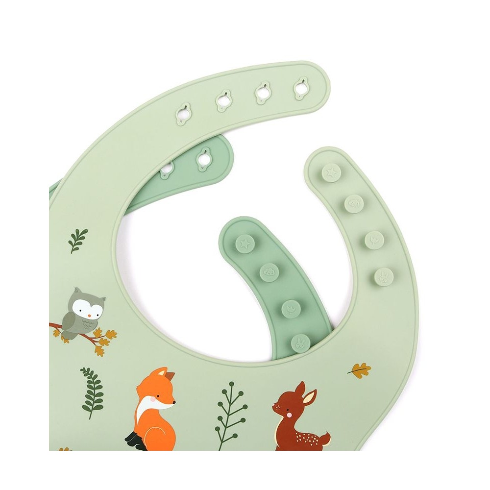 Silikon Esslätzchen 2er Pack, Waldfreunde