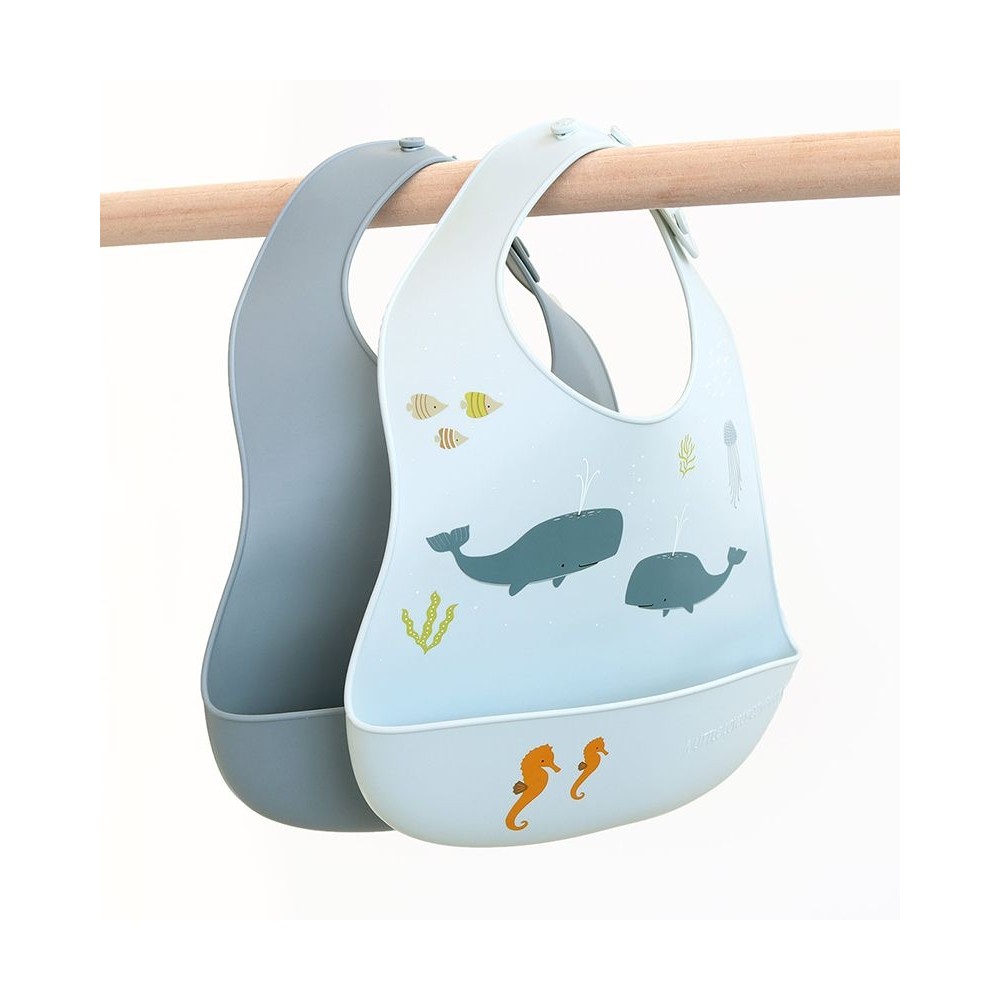 Silikon Esslätzchen 2er Pack, Ozean