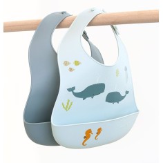 Silikon Esslätzchen 2er Pack, Ozean