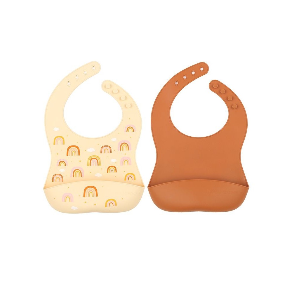 Silikon Esslätzchen 2er Pack, Regenbogen