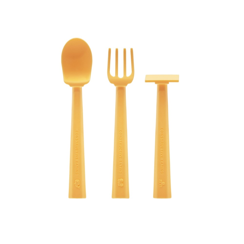 Constructive Eating Schildkröte Teller + Besteck, Grün