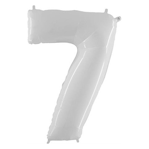 Folienballon 100 cm Zahl "7", Shiny White