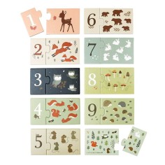 Puzzle - Lerne zählen 1-10, Waldfreunde