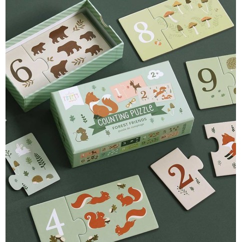 Puzzle - Lerne zählen 1-10, Waldfreunde