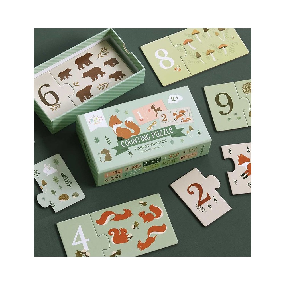 Puzzle - Lerne zählen 1-10, Waldfreunde