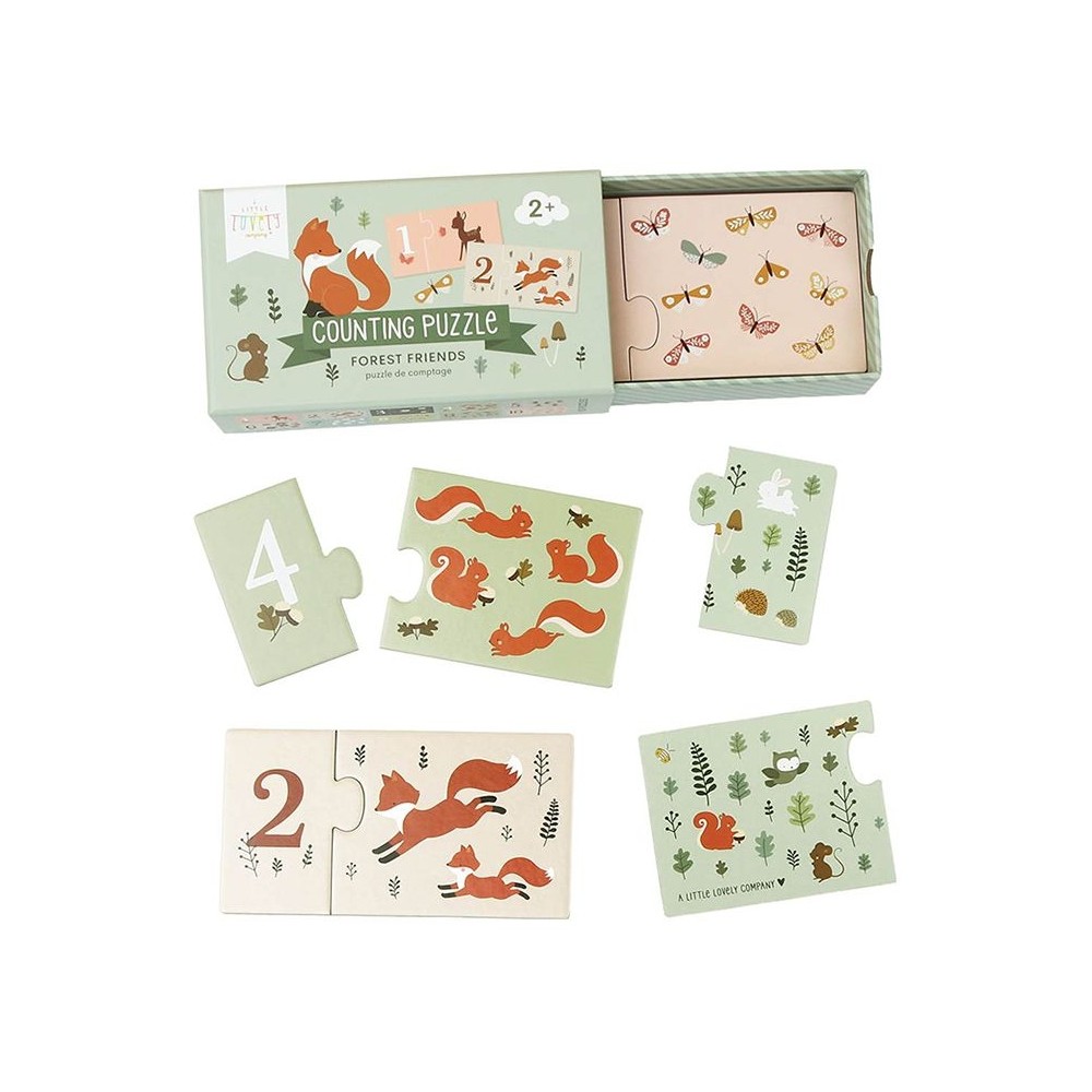 Puzzle - Lerne zählen 1-10, Waldfreunde