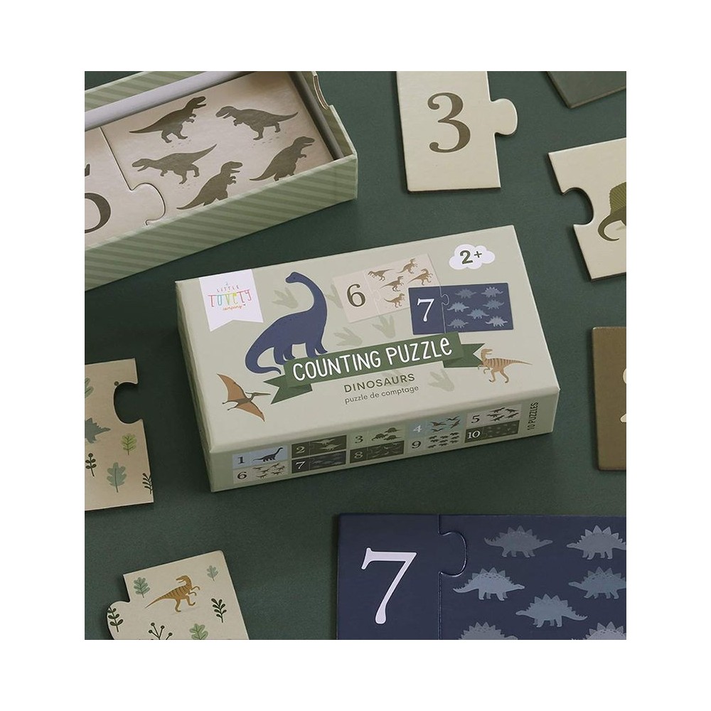 Puzzle - Lerne zählen 1-10, Dinosaurier