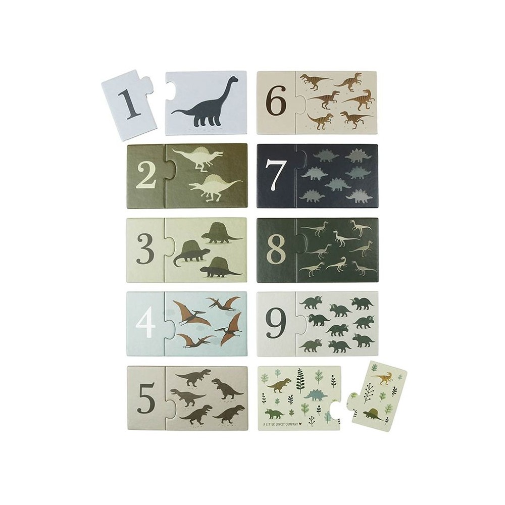 Puzzle - Lerne zählen 1-10, Dinosaurier