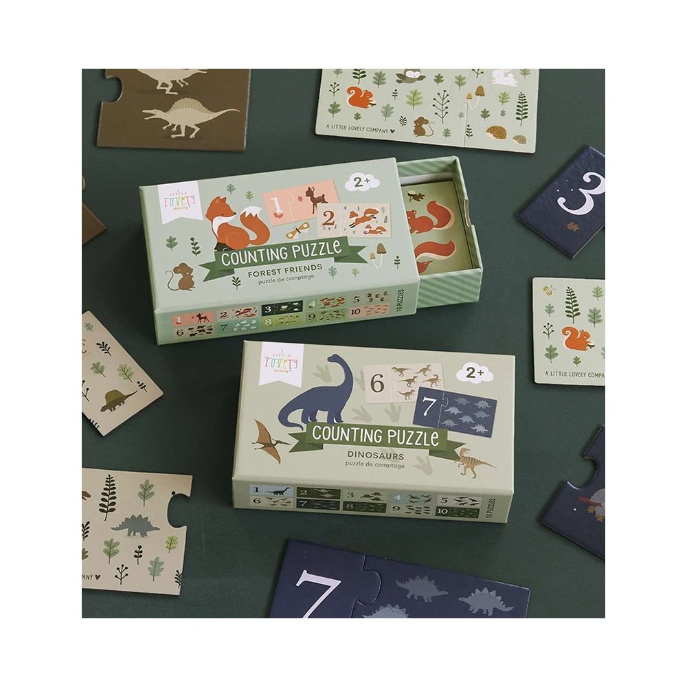 Puzzle - Lerne zählen 1-10, Dinosaurier