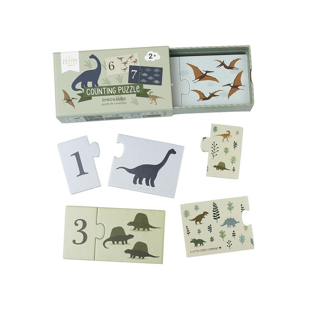 Puzzle - Lerne zählen 1-10, Dinosaurier