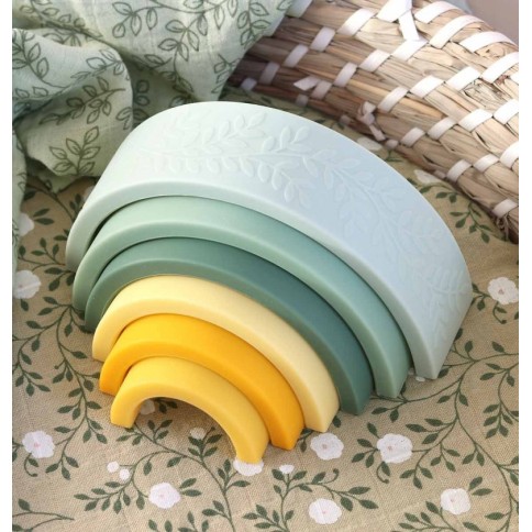 Stapelspielzeug Regenbogen, Salbei