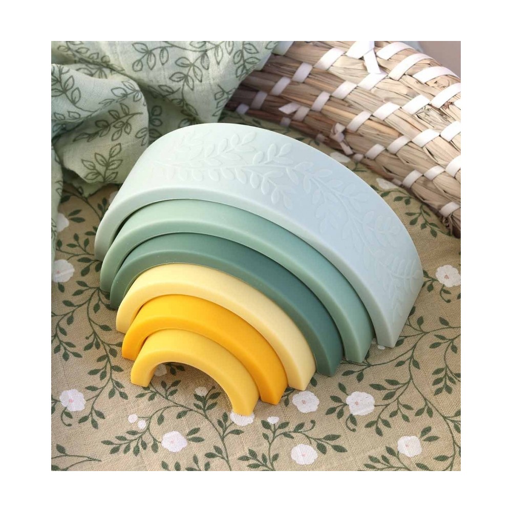 Stapelspielzeug Regenbogen, Salbei