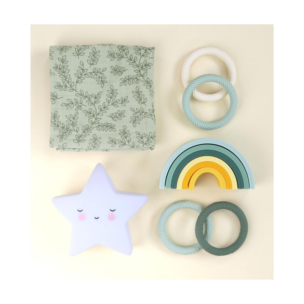 Stapelspielzeug Regenbogen, Salbei