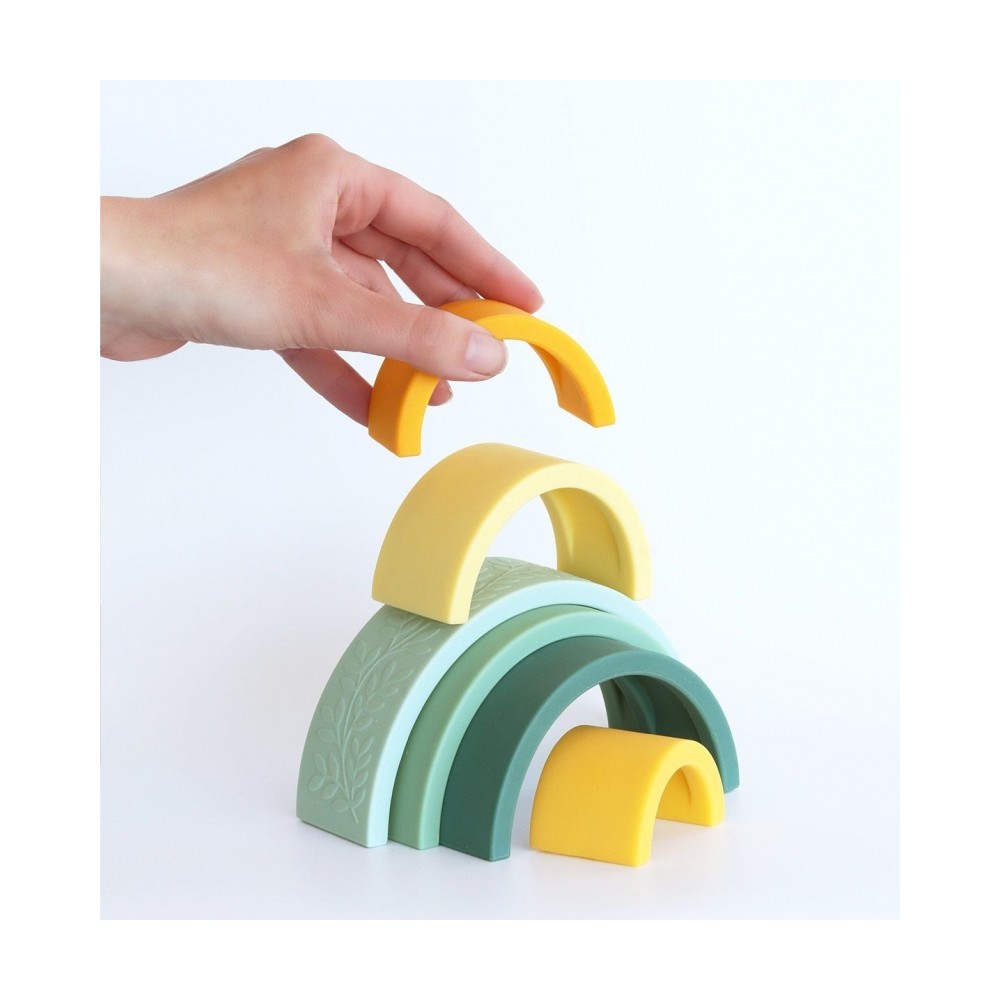 Stapelspielzeug Regenbogen, Salbei