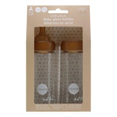 Babyfläschchen aus Glas/ weiter Hals (250 ml) + Trinksauger & Schutzkappe