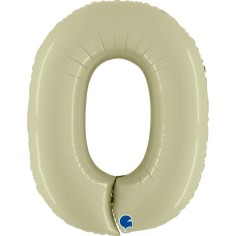 Folienballon 100 cm Zahl "0", Satin Olive Green