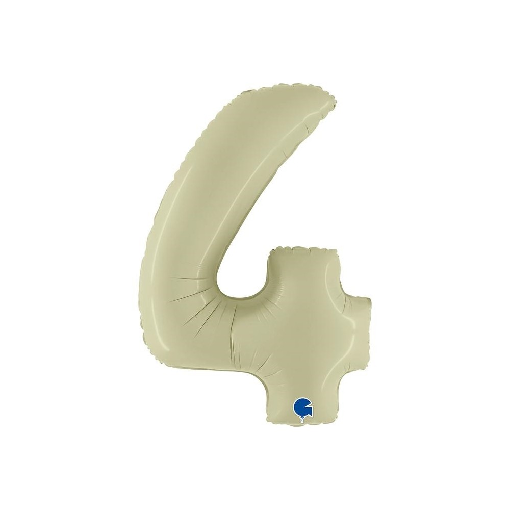 Grabo Folienballon 100 cm Zahl "4", Satin Olive Green