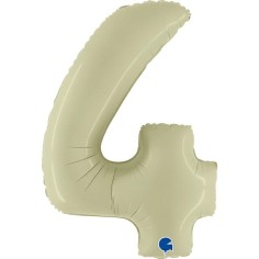 Grabo Folienballon 100 cm Zahl "4", Satin Olive Green