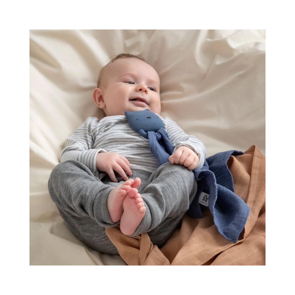 Sebra Naturkautschuk Beissringe mit Kuscheltuch, Rebel