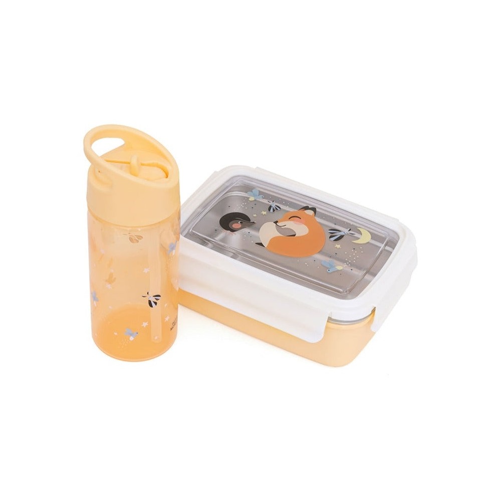 Strohhalm-Flasche, Fuchs und Glühwürmchen