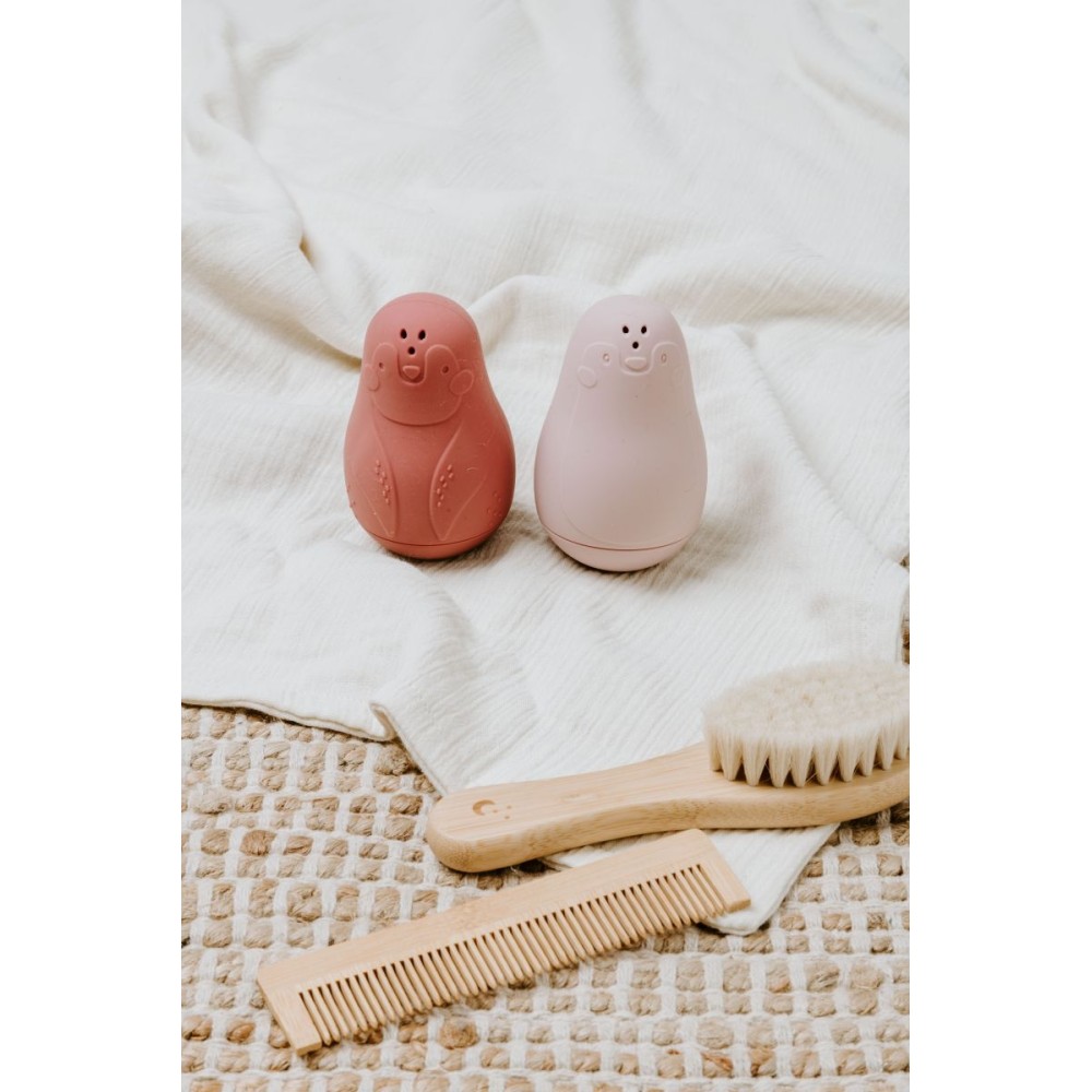 Babys Only Spritzfigur Pinguin, 2er Pack, stone red/ alt rosa