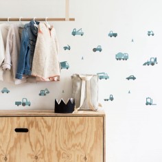 Tresxics textile Wandaufkleber Traktor und Bagger (1 Bogen), Gelb