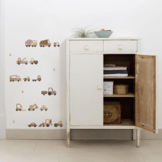 Tresxics textile Wandaufkleber Traktor und Bagger (1 Bogen), Gelb