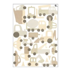 Tresxics textile Wandaufkleber Traktor und Bagger (1 Bogen), Gelb