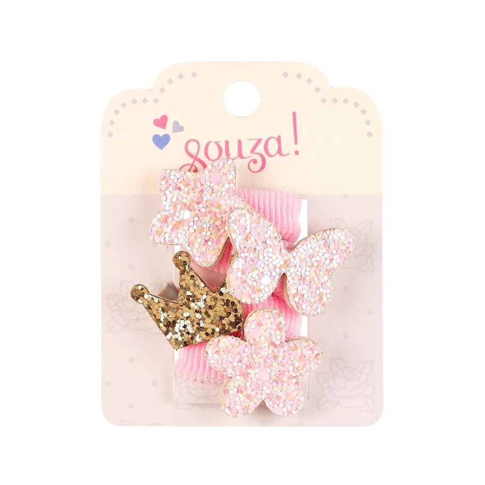 Souza for Kids Haargummi Caroline Pink, 4 Stk.