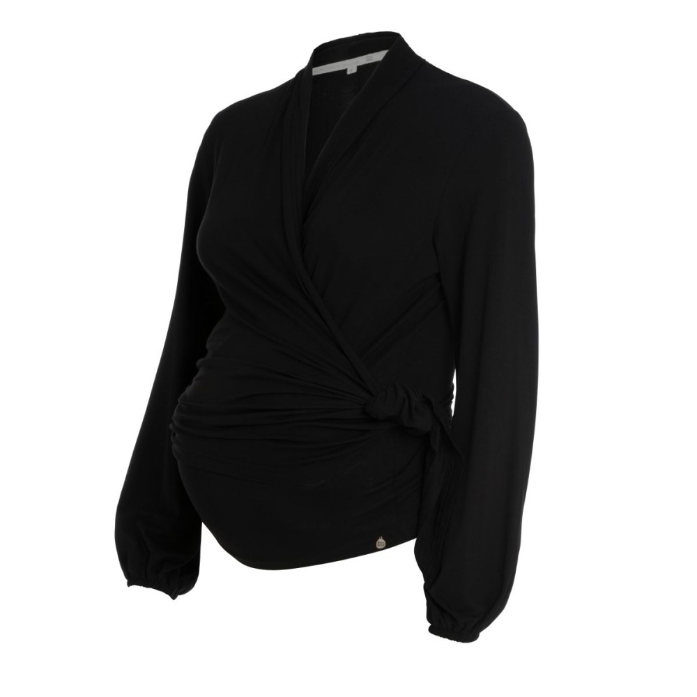 Umstandsmode Wickeltop Glow, Schwarz