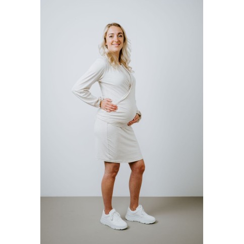 Umstandsmode Wickeltop Glow, Ecru
