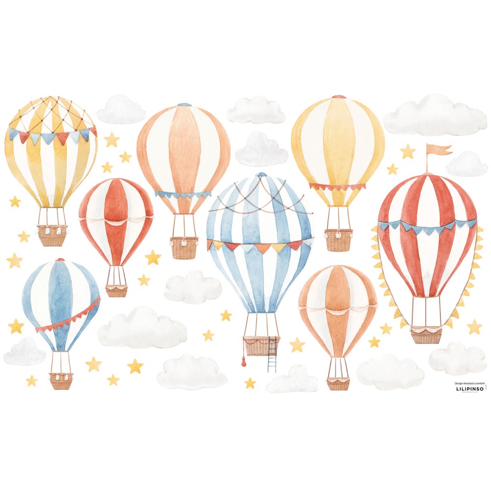 Wandsticker Dekoration, Heissluftballone