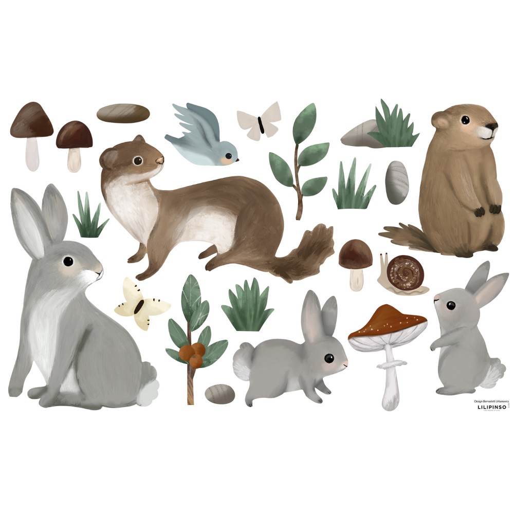 Lilipinso Wandsticker Dekoration, Bergtiere