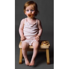 Hevea Kinderhocker aus Kautschukbaumholz - Natur