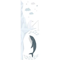 Wandsticker Messlatte, Eisbär