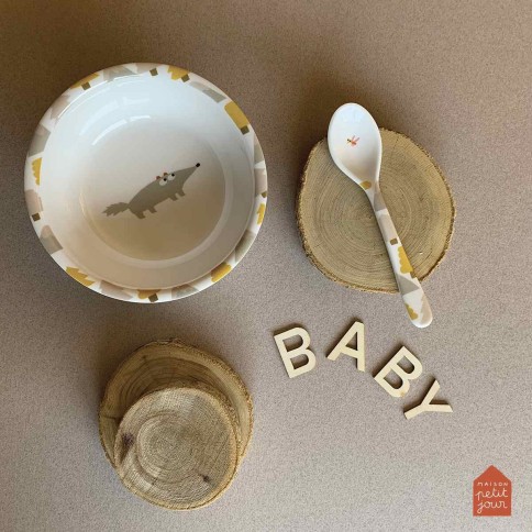 Maison Petit Jour Melamin Schale mit Löffel, Abenteuer