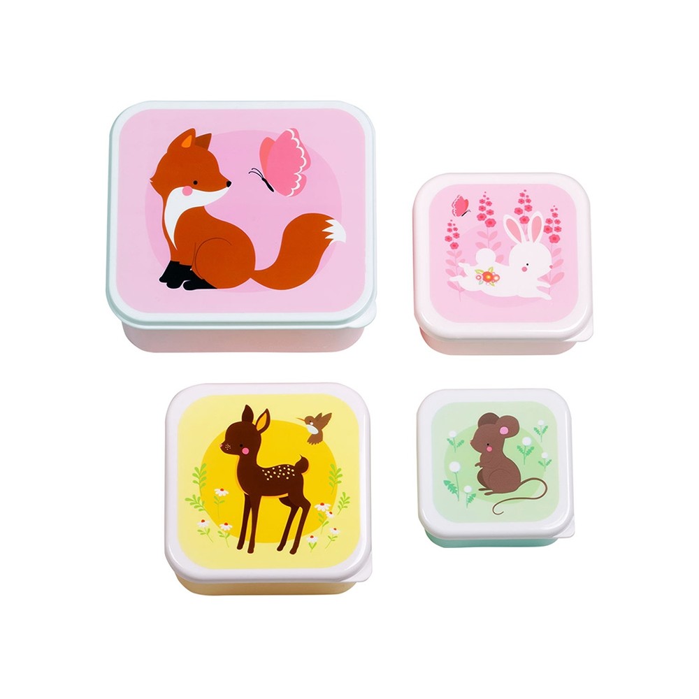 Lunchbox, 4er Set, Waldfreunde/ Bunt