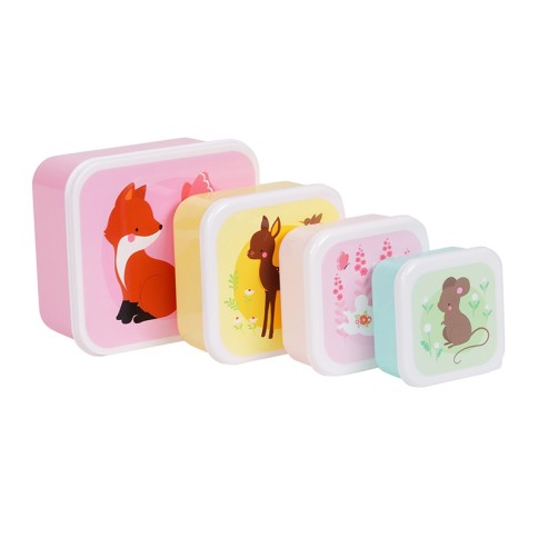 Lunchbox, 4er Set, Waldfreunde/ Bunt