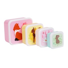 Lunchbox, 4er Set, Waldfreunde/ Bunt