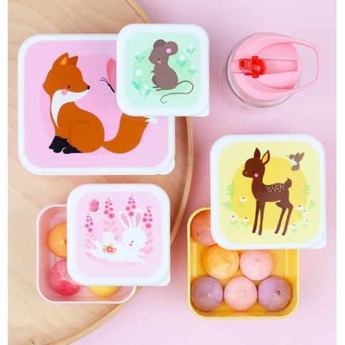 Lunchbox, 4er Set, Waldfreunde/ Bunt