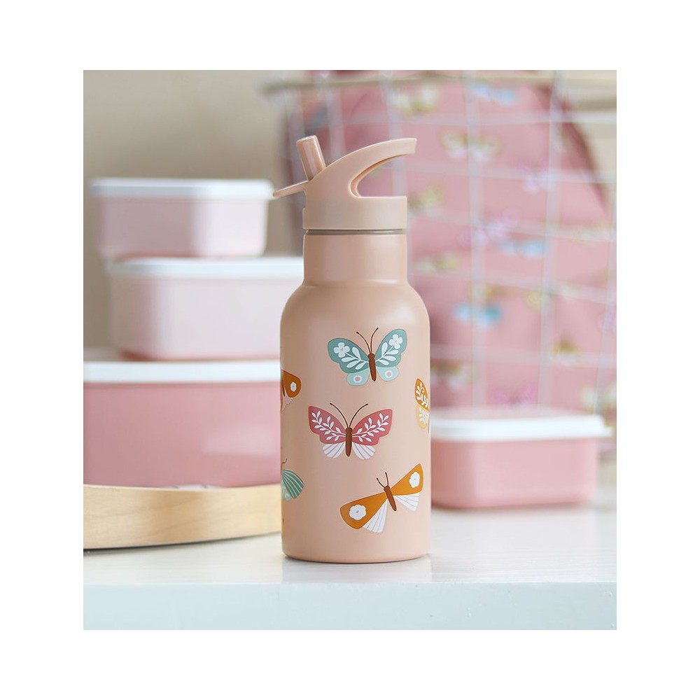 Edelstahl Trinkflasche - Schmetterlinge (350 ml)