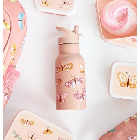 Edelstahl Trinkflasche - Schmetterlinge (350 ml)