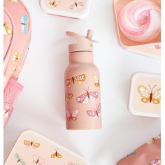 Edelstahl Trinkflasche - Schmetterlinge (350 ml)