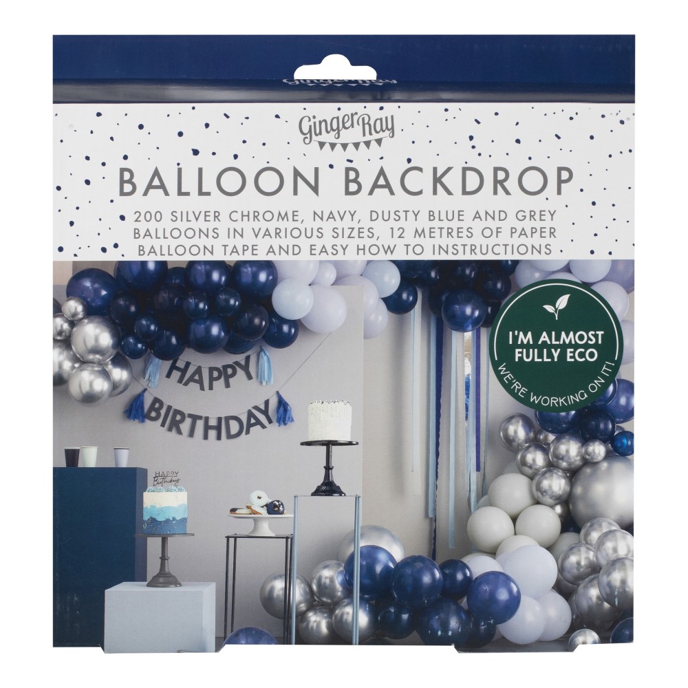 Ballonbogen, Luxe Silver, Navy & Blue