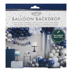 Ballonbogen, Luxe Silver, Navy & Blue