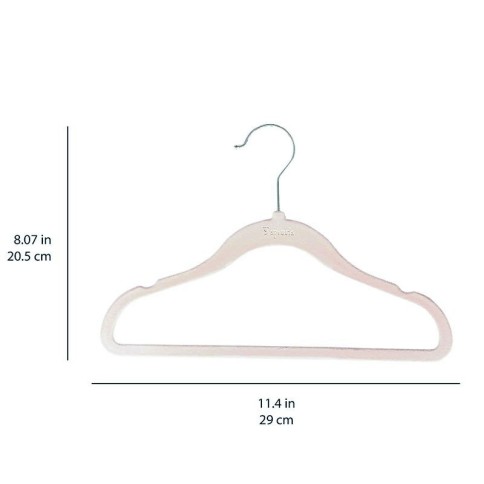 Kinder Kleiderbügel 15er Set, Haselnuss (Samtbezug)